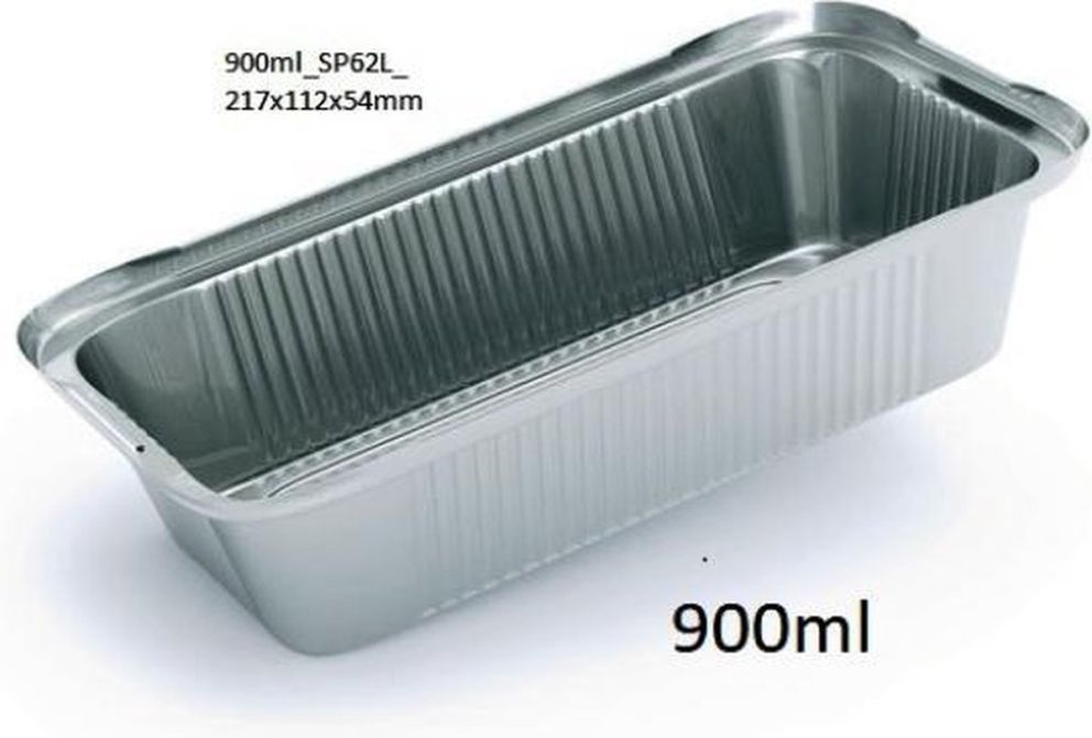 Aluminium wegwerp bak 900 ml; 12 x 100 stuks