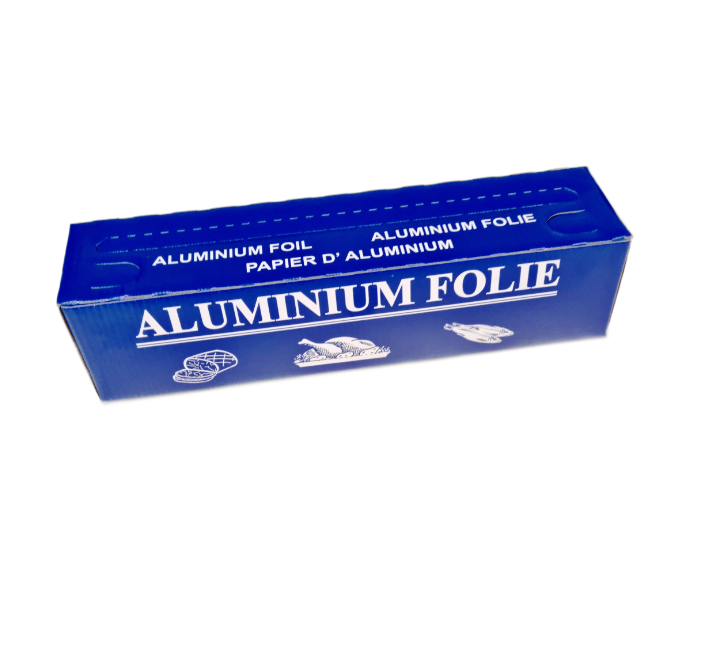Folie, aluminiumfolie, op rol, Aluminium, 30cm 14my + box/ 1,35 kg, zilver