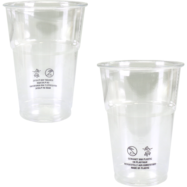 Glas, bierglas, gerecycled PET, 350ml, transparant