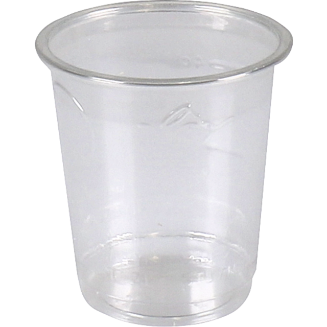 Glas, borrelglas, pET, 0.04l, helder