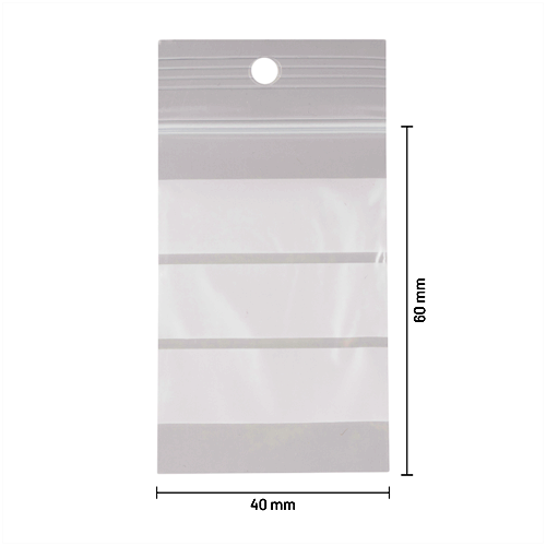 Gripzakken met schrijfvlakken 40 x 60 mm - 50 micron LDPE