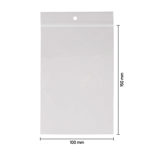 Gripzakken transparant 100 x 150 mm - 50 micron LDPE