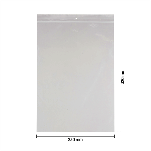 Gripzakken transparant 230 x 320 mm (A4) - 50 micron LDPE