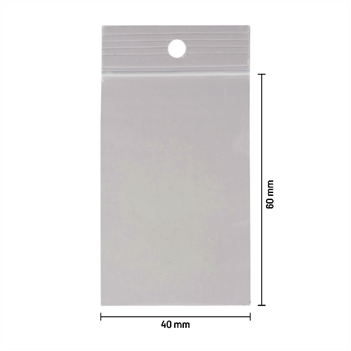 Gripzakken transparant 40 x 60 mm - 50 micron LDPE