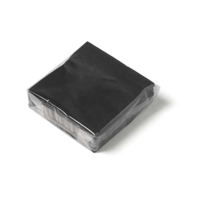Servet, cellulose, 2-laags, 25x25cm, zwart, 24 x 50 stuks