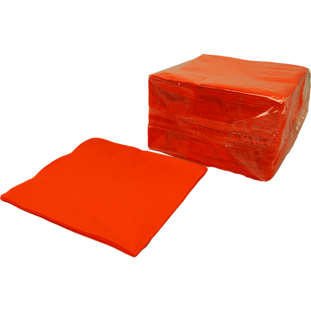 Servet, papier, 2-laags, 33x33cm, oranje, 20 x 100 stuks