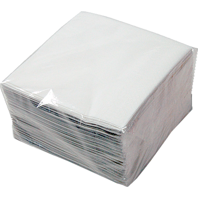 Servet, papier, 2-laags, 33x33cm, wit, 20 x 100 stuks